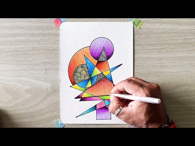 Easy Abstract Doodle Art / Turning simple shapes into magic / 365 Days Challenge / Day #02