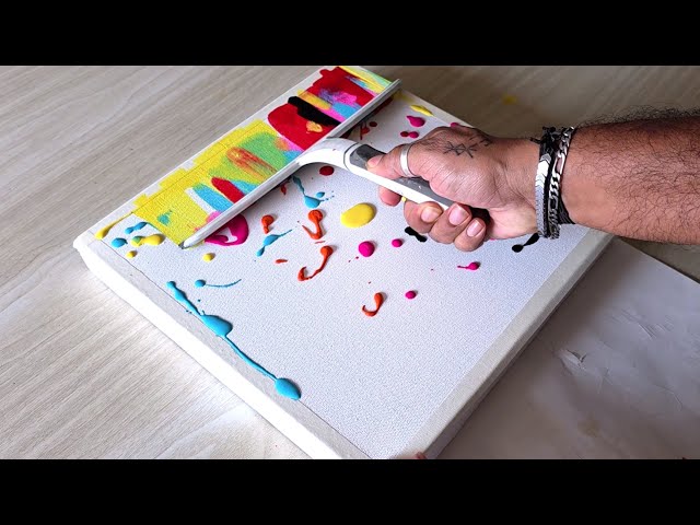 Easy Acrylic Painting / Abstract Painting Using Window Wiper / 365 Days Challenge / Day #03