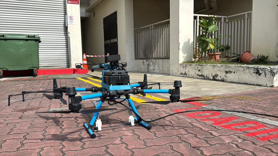 Drones Spotted Cleaning Punggol HDB Block