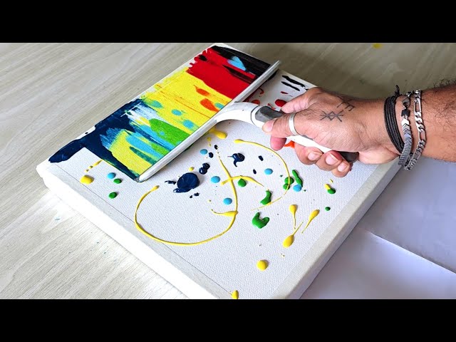 Easy Acrylic Painting  / Abstract Landscape Using Window Wiper / 365 Days Challenge / Day #05