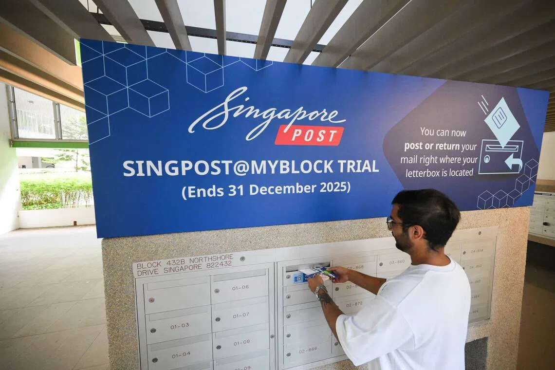 Residents in 5 HDB estates can send mail from their void decks under new SingPost trial