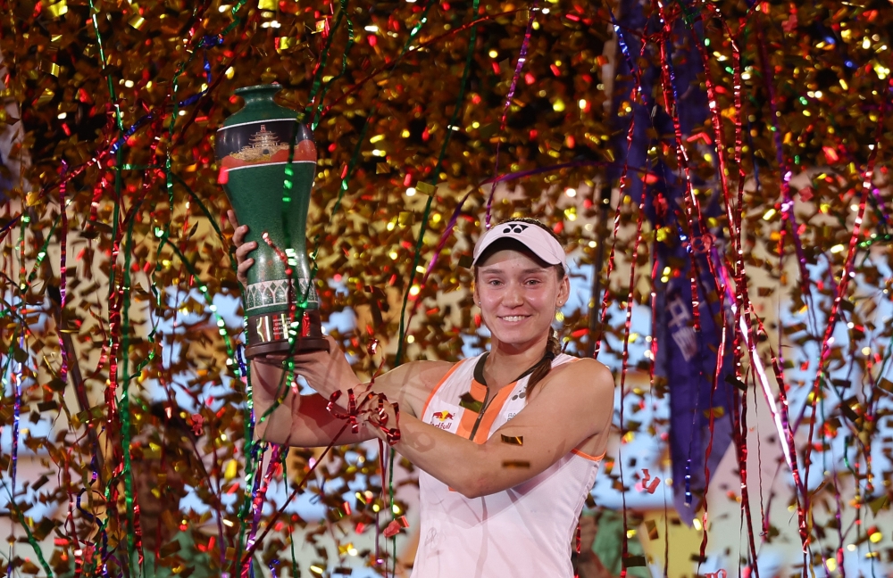 Rybakina overcomes slow start to win Ningbo Open in China, closing in on WTA Finals