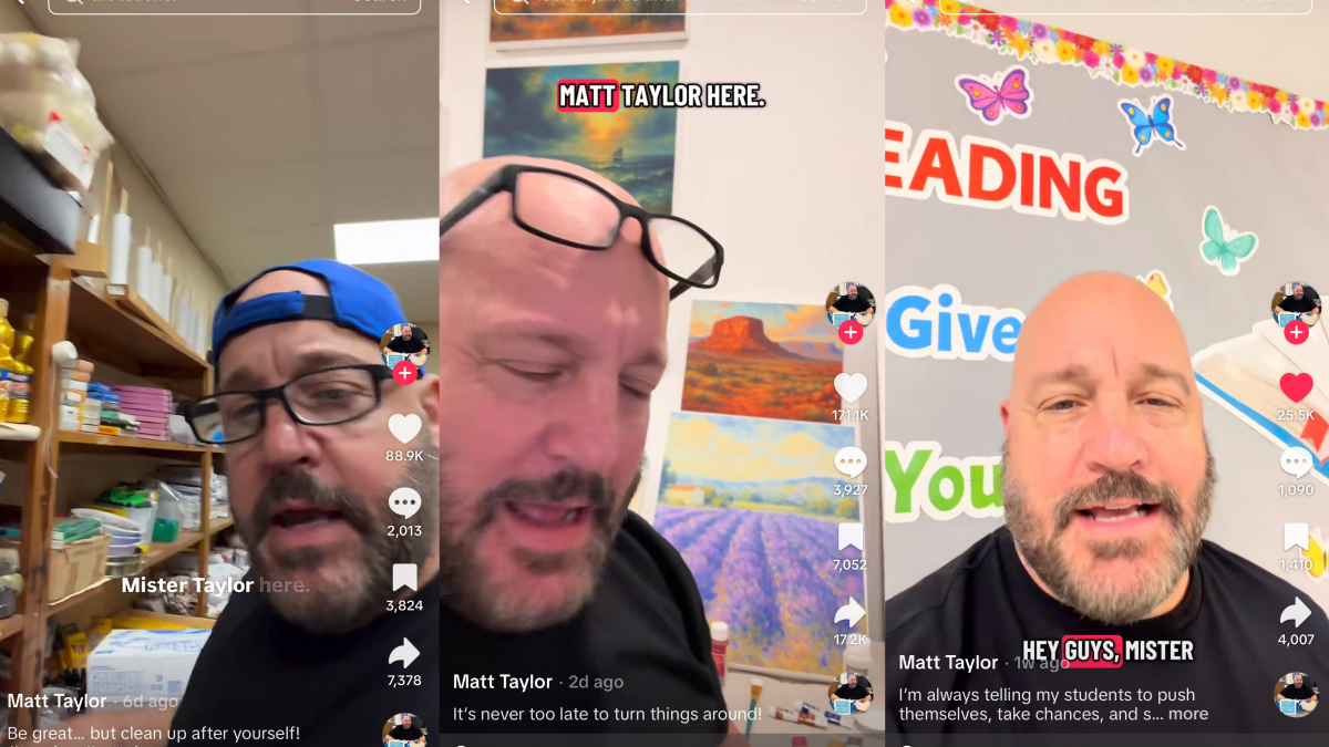 Is Kevin James pretending to be an art teacher on TikTok?