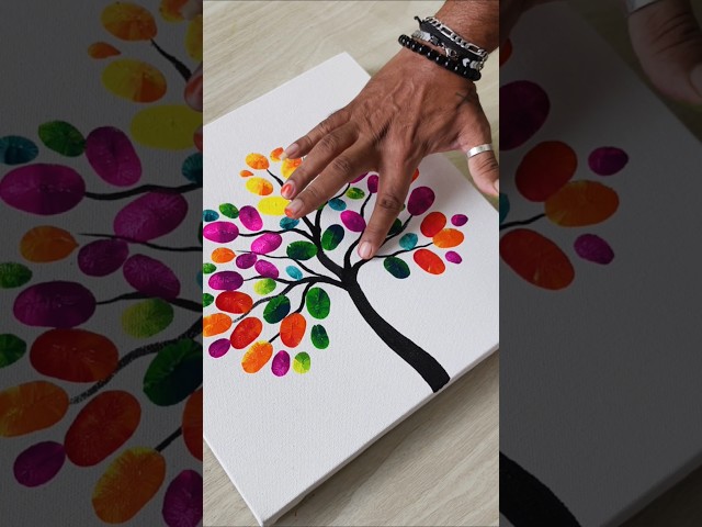 Easy art fingers can create 👆👍🎨✍️ #acrylicpainting #youtubeshorts #shorts
