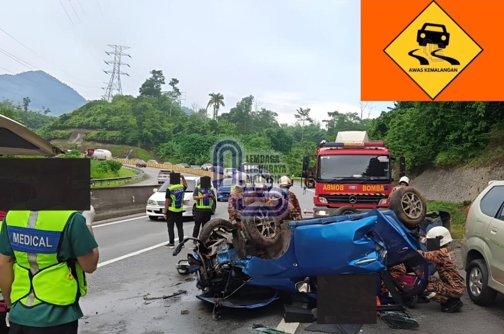 Woman killed, two injured after Perodua Bezza overturns on KL–Karak Expressway