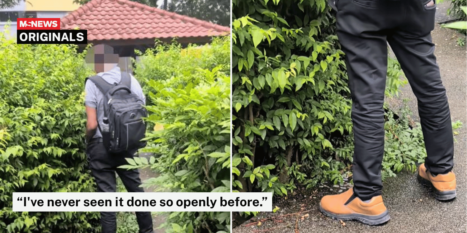 Like this also buay paiseh?! Uncle caught urinating in public BUT... 