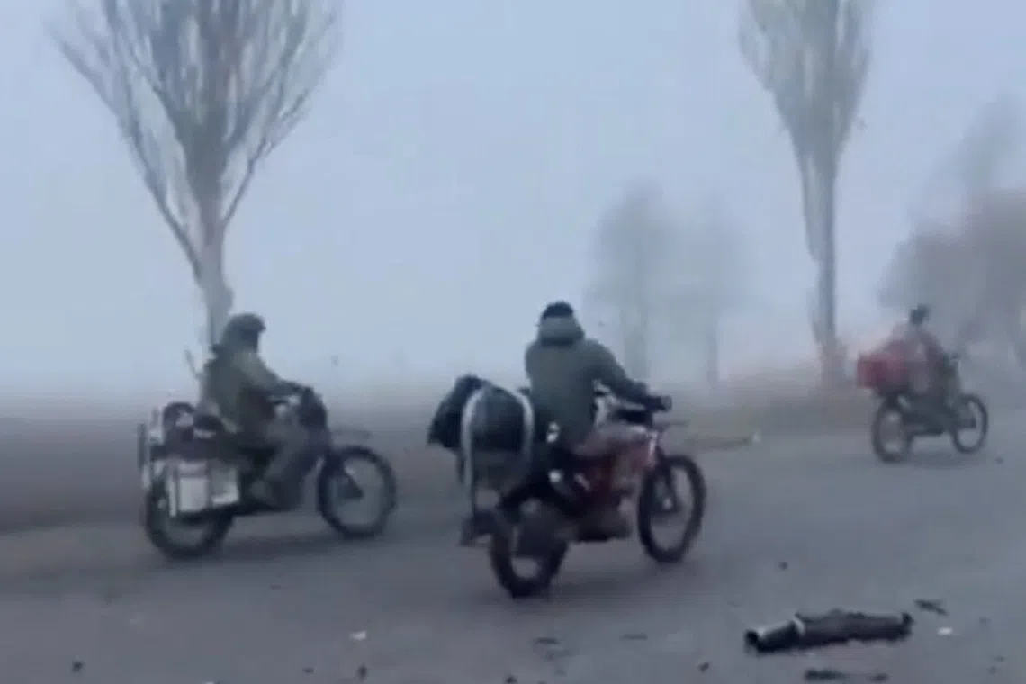Russian forces roll 'Mad Max'-style into battered Ukrainian city of Pokrovsk, video shows