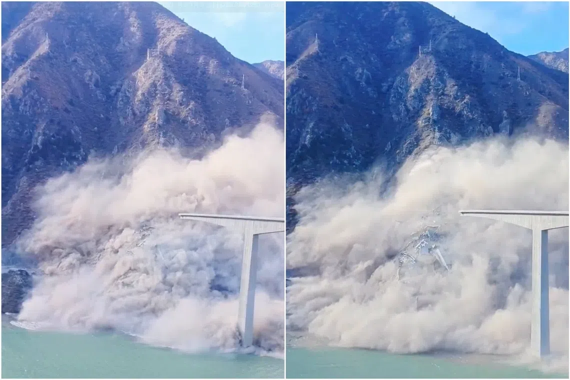 Bridge partially collapses in south-west China, months after opening