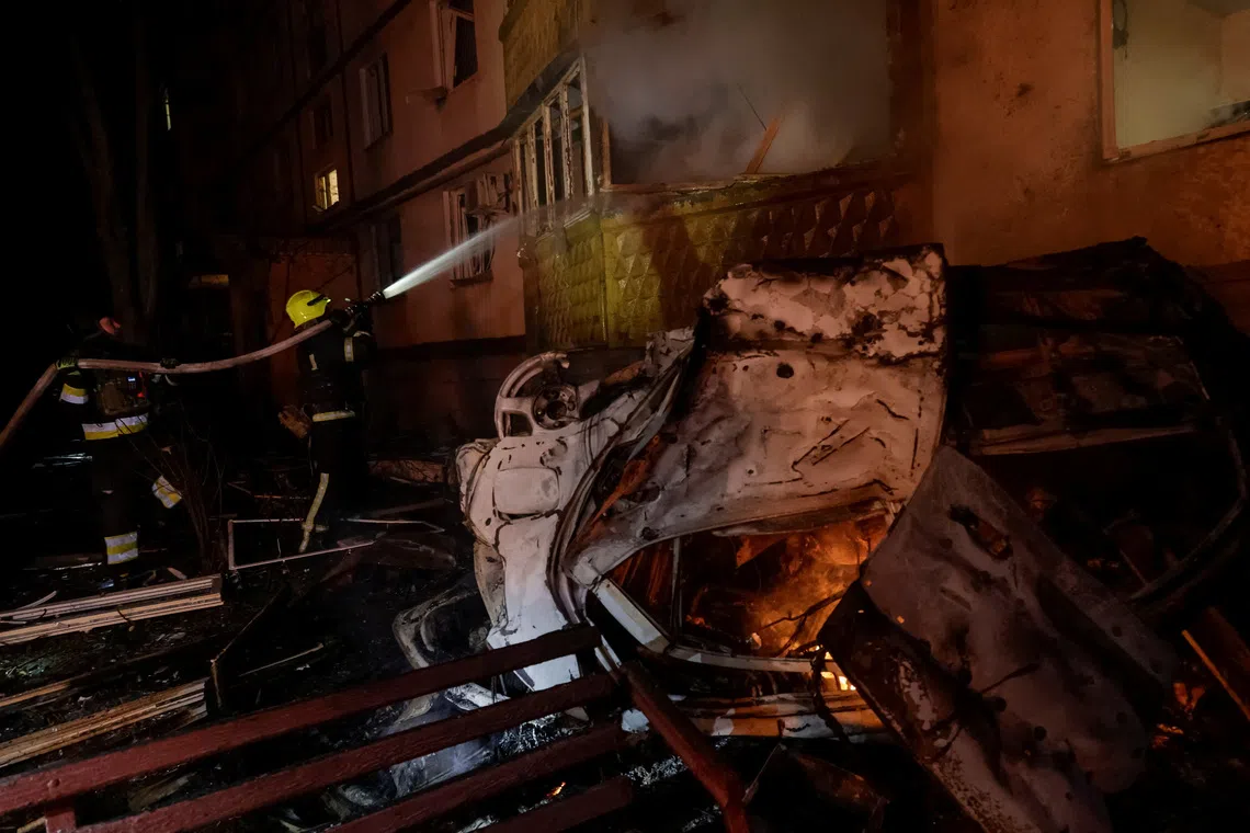 Russian drones hit Kharkiv, injuring 32 people, Ukrainian officials say