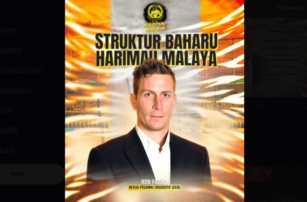 Heritage players issue: Fifa says Rob Friend told body he is not Harimau Malaya CEO, only consultant