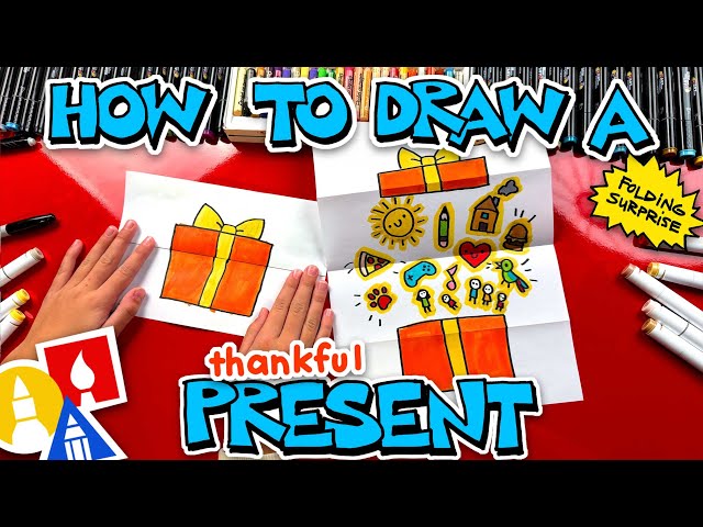 How To Draw A Thankful Present Folding Surprise
