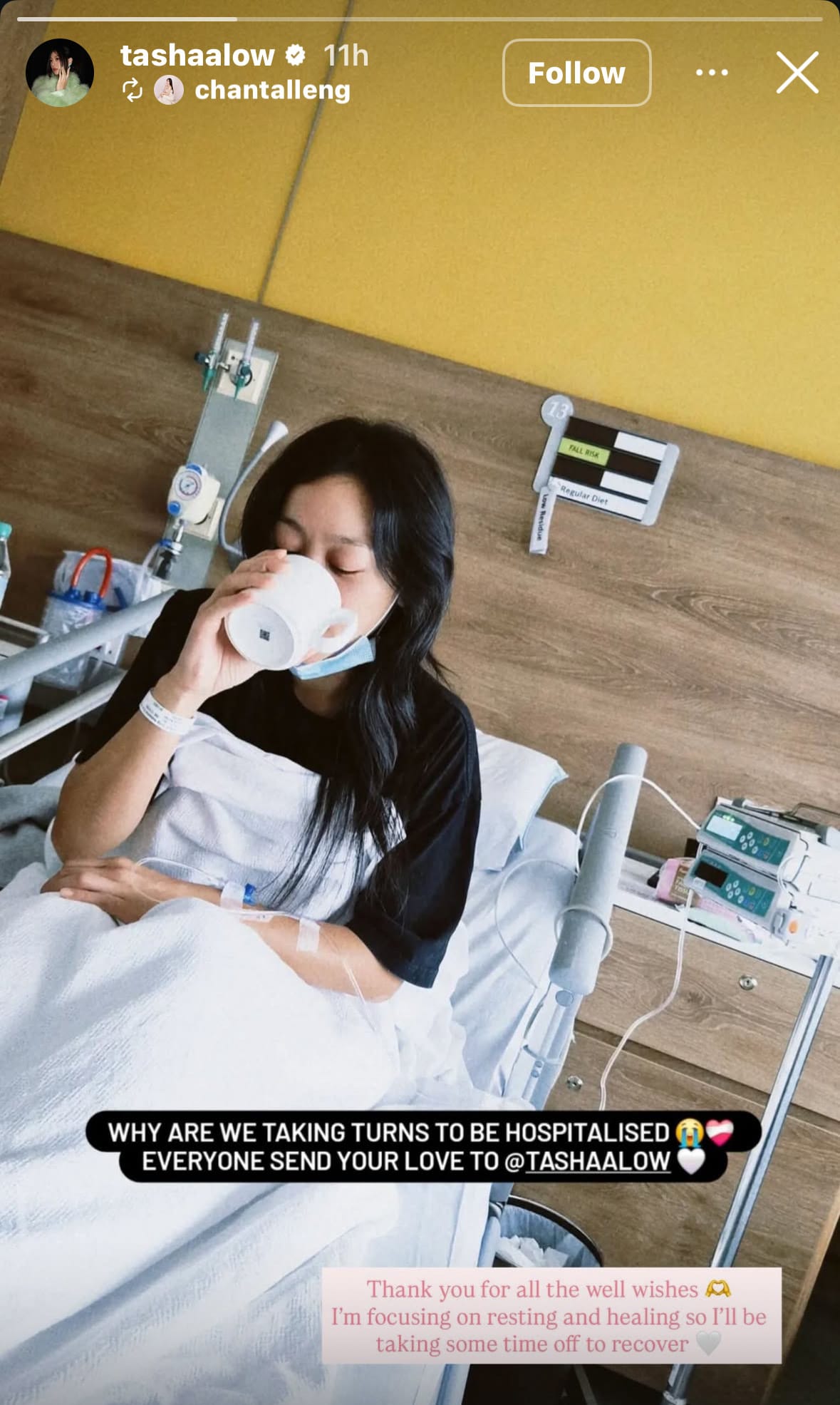 Tasha Low In Hospital; BFF Chantalle Ng Shares Update
