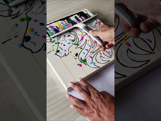 Just swipe and done 🦄✍️🎨 #acrylicpainting #shorts #youtubeshorts