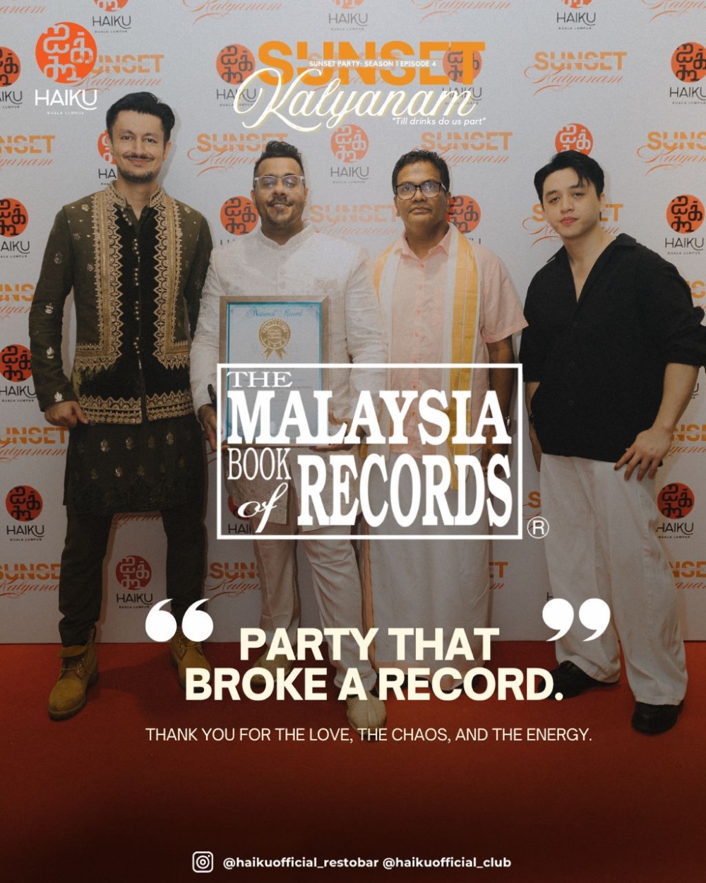 How Haiku KL’s Sunset Kalyanam mock wedding blended tradition and nightlife to enter Malaysia Book of Records