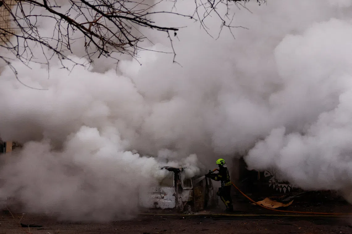 Russian drones, missiles kill one, injure 11 in Kyiv, cause damage