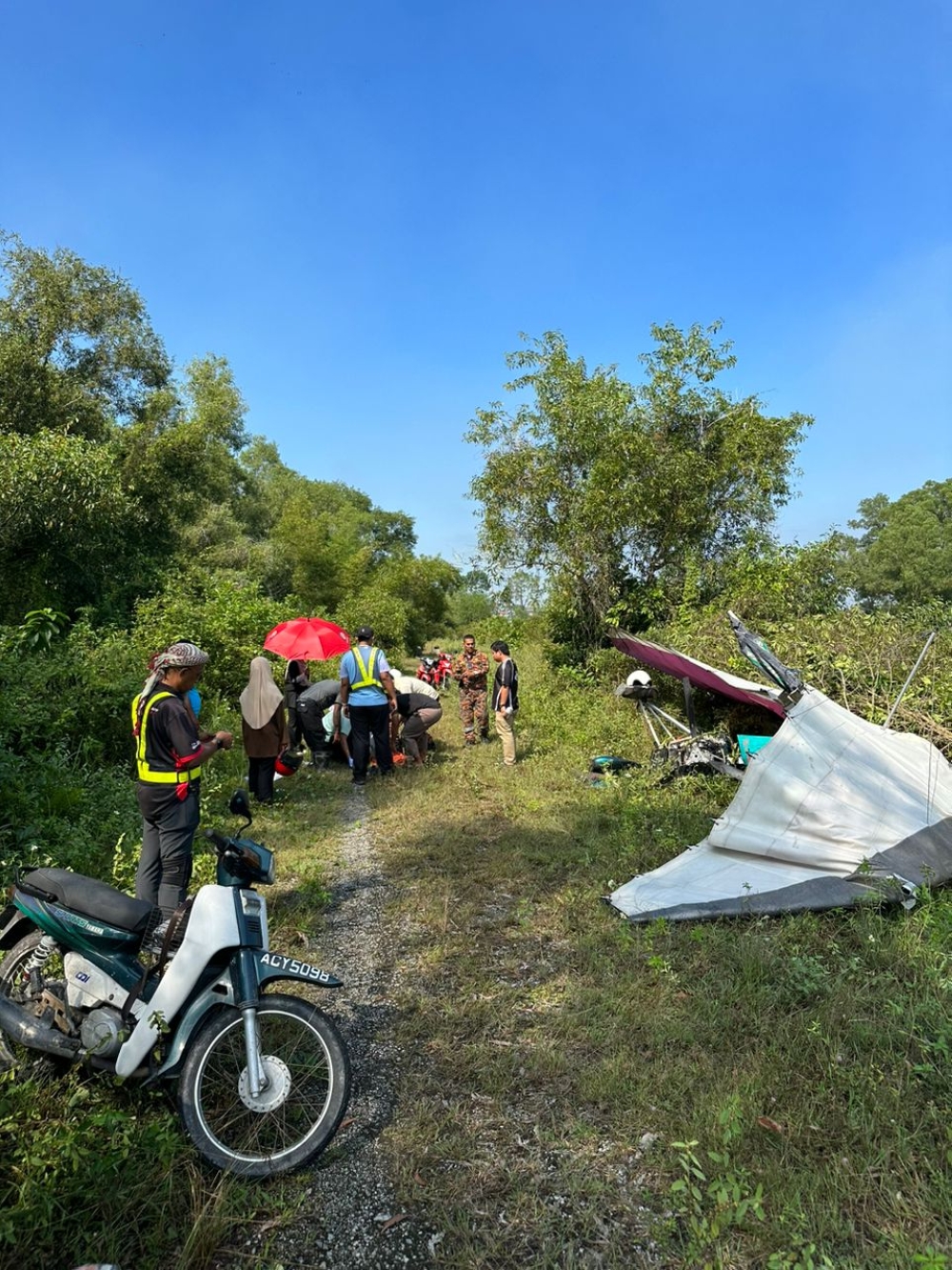 Police confirm Taiping light aircraft crash, two injured near Tekah Airport