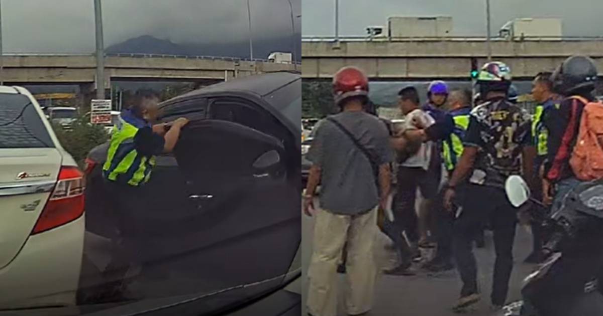 Malaysia cop takes matters into his own hands, folds car door in half to stop fleeing suspects