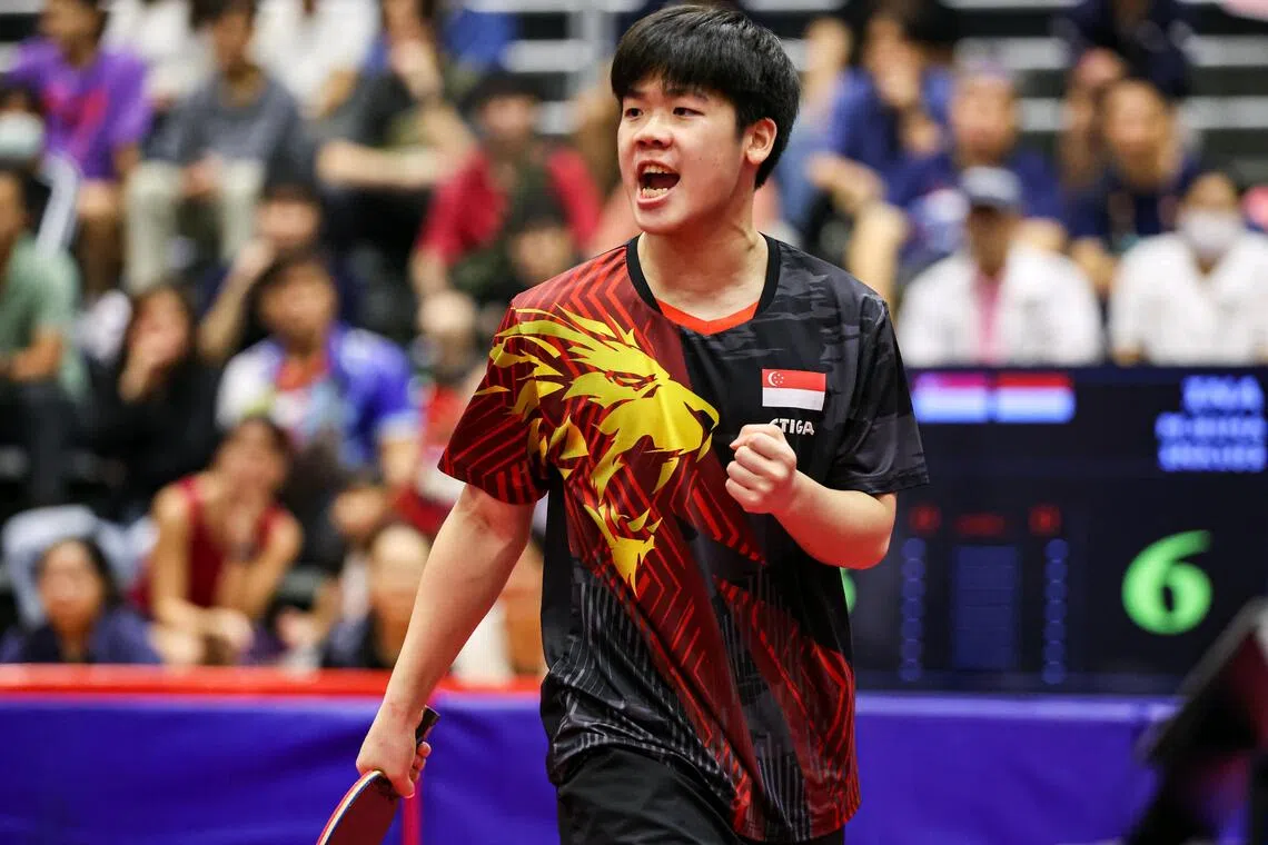 SEA Games 2025: S’pore’s Izaac Quek retains table tennis treble after winning men’s singles crown