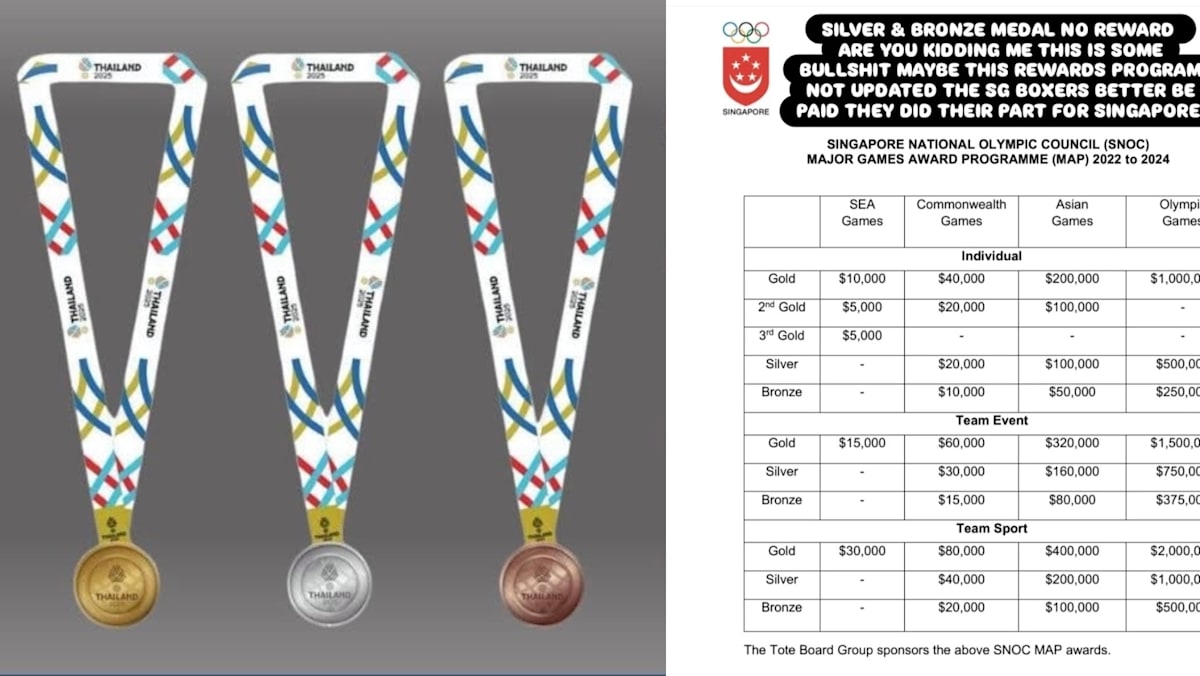 S'pore’s Silver and Bronze SEA Games Winners Get No Cash — Only Gold Gets Paid