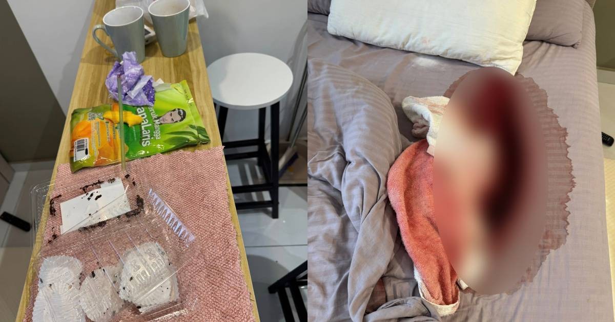 Malaysian homestay owner in shock after guests leave room in disarray, including red stain on mattresses, sheets