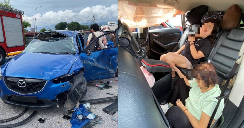 Singaporean, 2 children among 6 injured in Ipoh crash between car and excavator