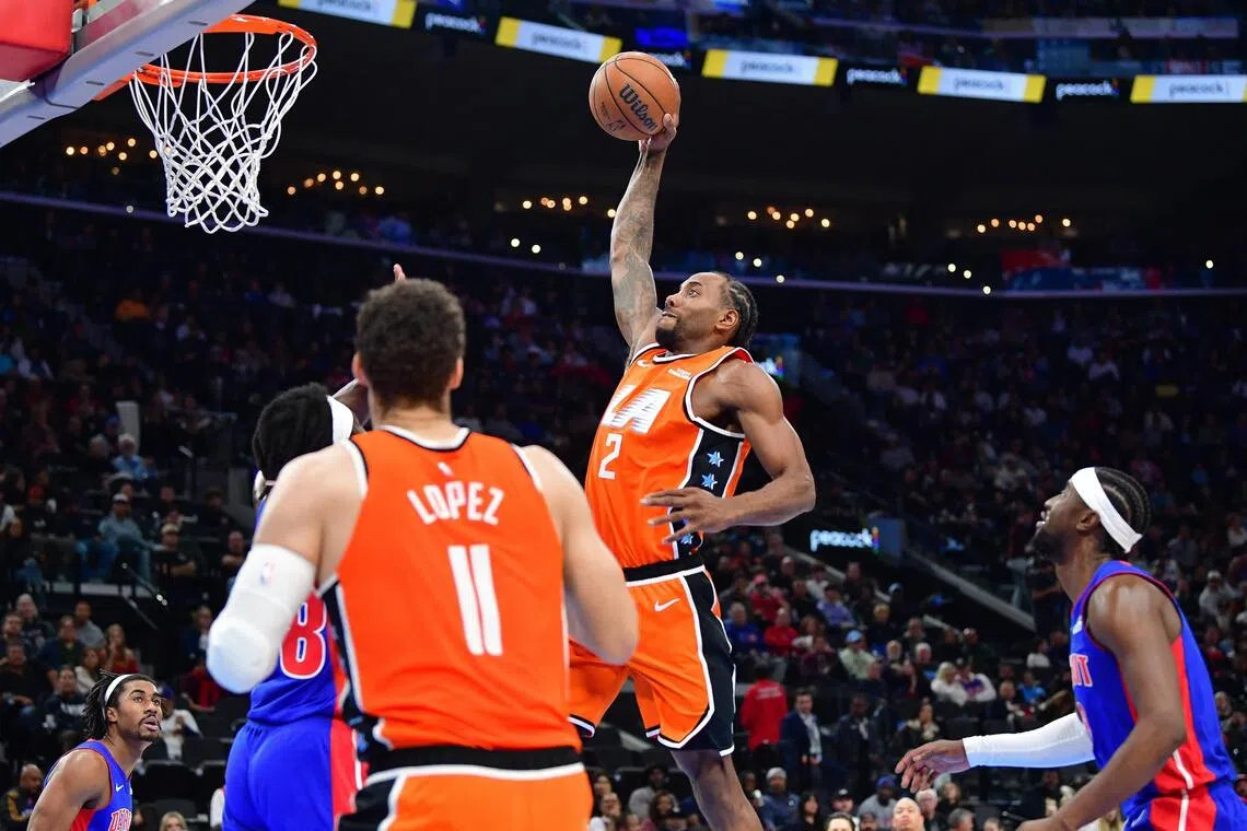 NBA-best Oklahoma City Thunder end skid while Kawhi Leonard hits career-high 55