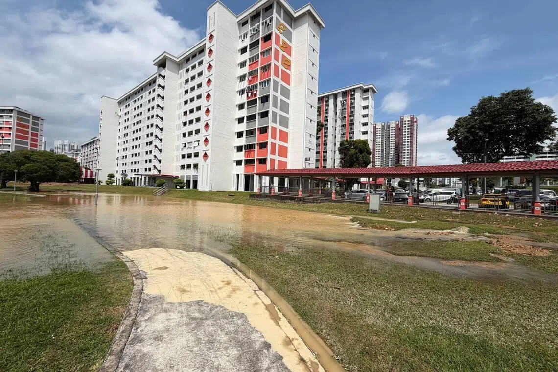 Pipe leak at AMK Ave 1 causes water to overflow into nearby petrol station: PUB