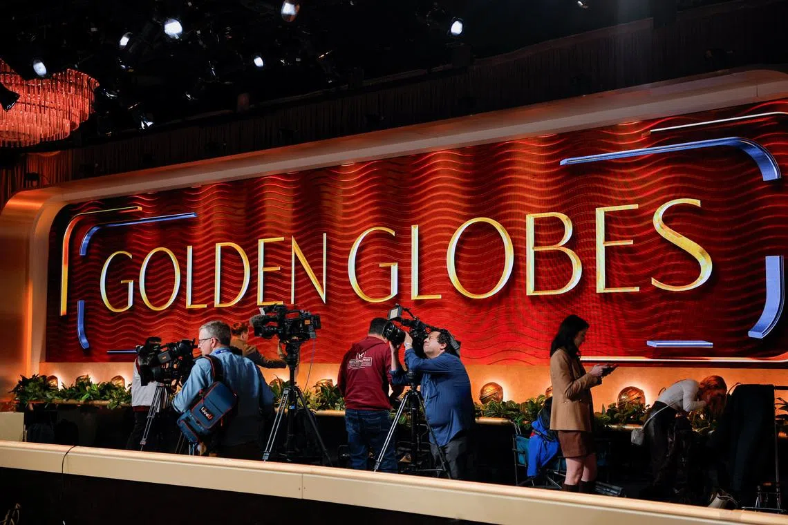 Hollywood film and TV stars arrive at Golden Globes