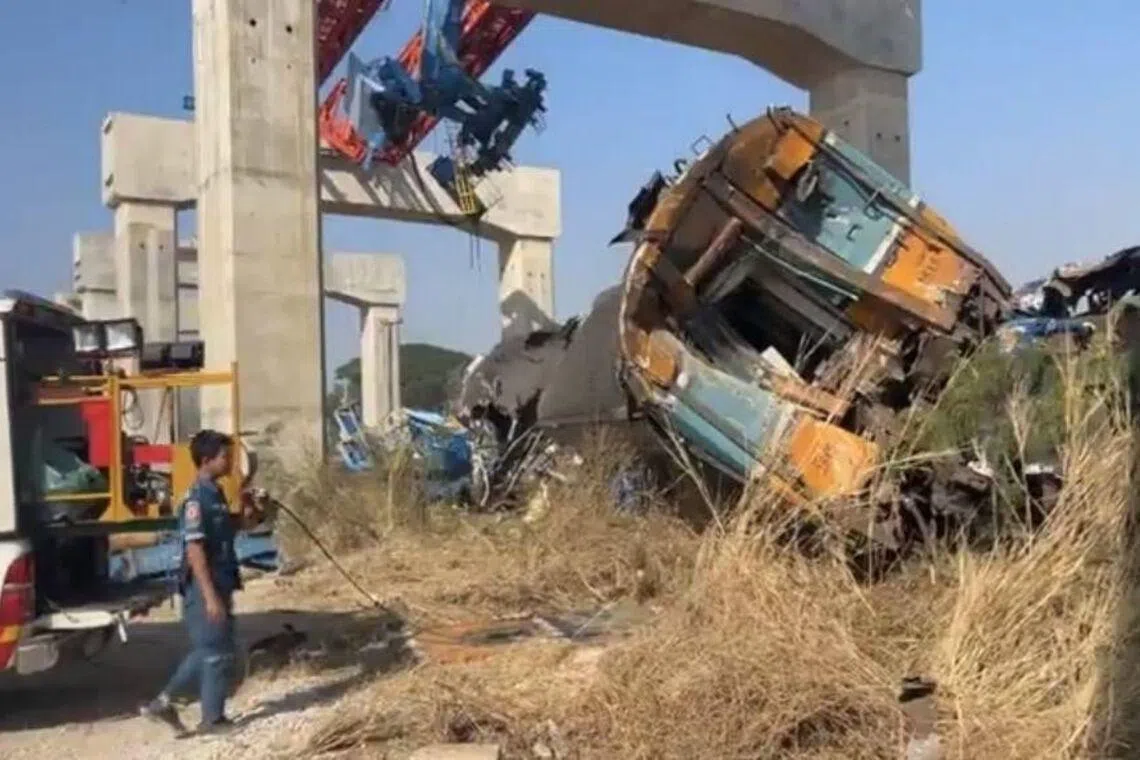 At least 22 killed after crane falls on train in Thailand’s north-east