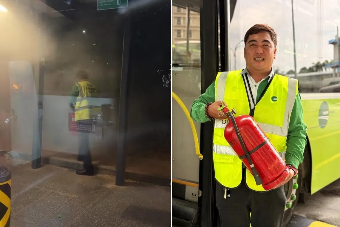 Tower Transit bus captain commended for helping put out vegetation fire in Punggol