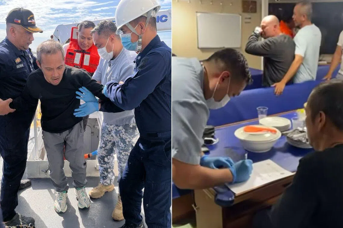 15 crew members rescued from capsized Singapore-flagged ship handed to Philippine Coast Guard
