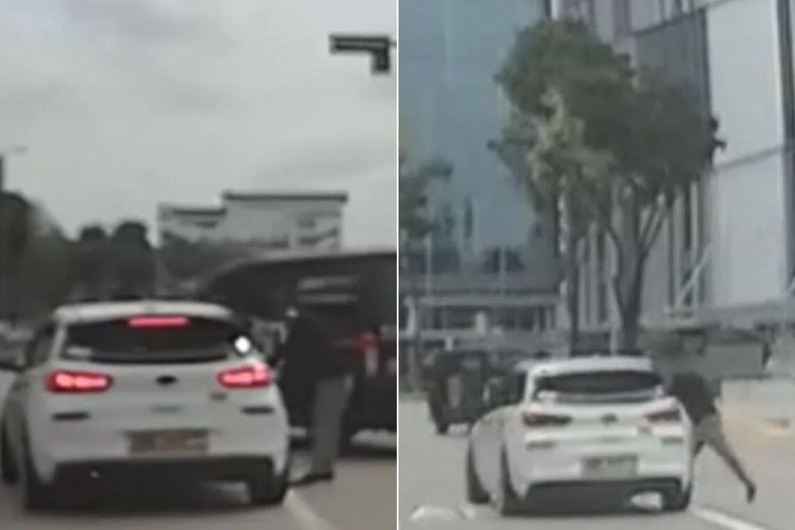 Van driver seen in viral video chasing down and kicking car near Aljunied; police investigating