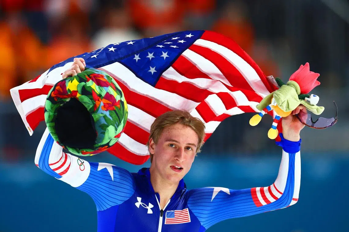 Speed skating-American Stolz lives up to the hype to take 1,000m gold