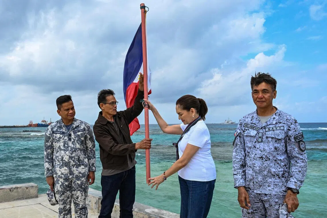 Philippine senator calls out China in visit to disputed island