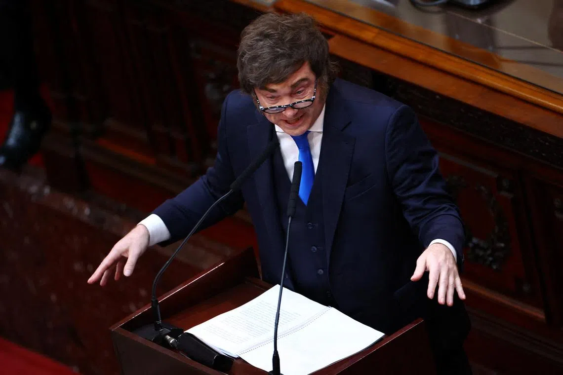 Argentina's Milei says to pursue lower taxes and electoral system reform