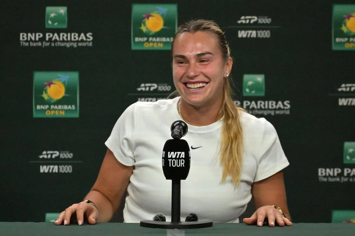 Sabalenka debuts engagement ring during Indian Wells win