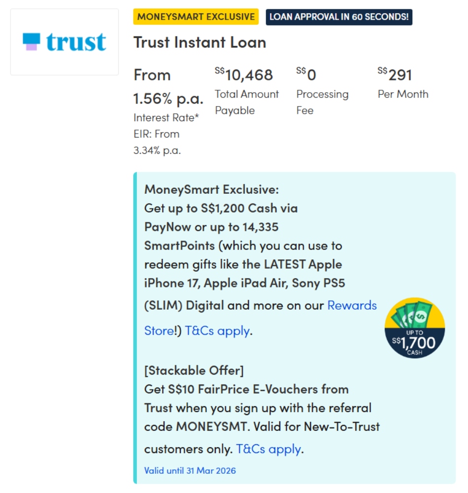 10 best personal loans in Singapore with lowest interest rates (March 2026)