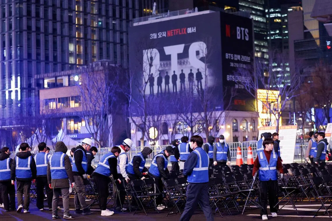 BTS are back: Central Seoul locks down for Kpop supergroup’s first show in years