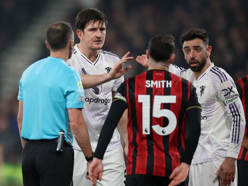 Soccer-Maguire sees red as Man United held to 2-2 draw at Bournemouth